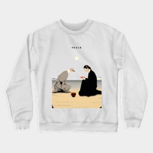 Peace: Can't We All Just Get Along on a light (Knocked Out) background Crewneck Sweatshirt